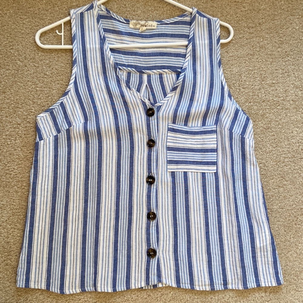 Rewind tank op Size L blue stripe